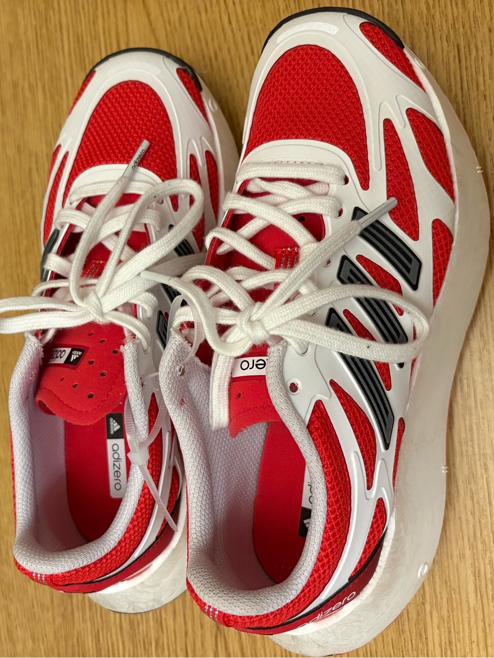 adidas Adizero Aruku White Pure Ruby Red GS JP7039 Size 4 Men
